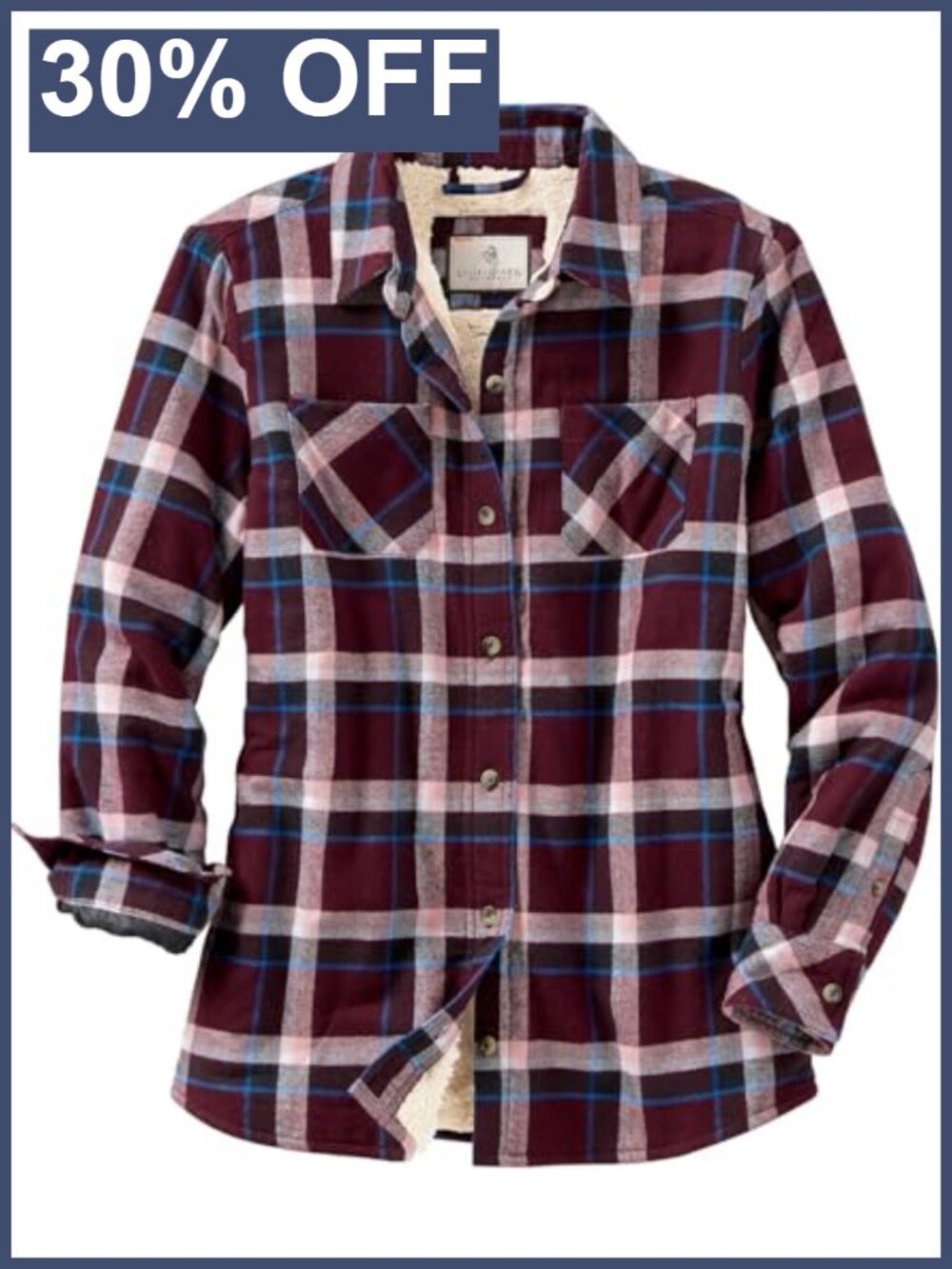Sherpa Lined Flannel Shacket Plaid Shirt Jacket Warm Fleece